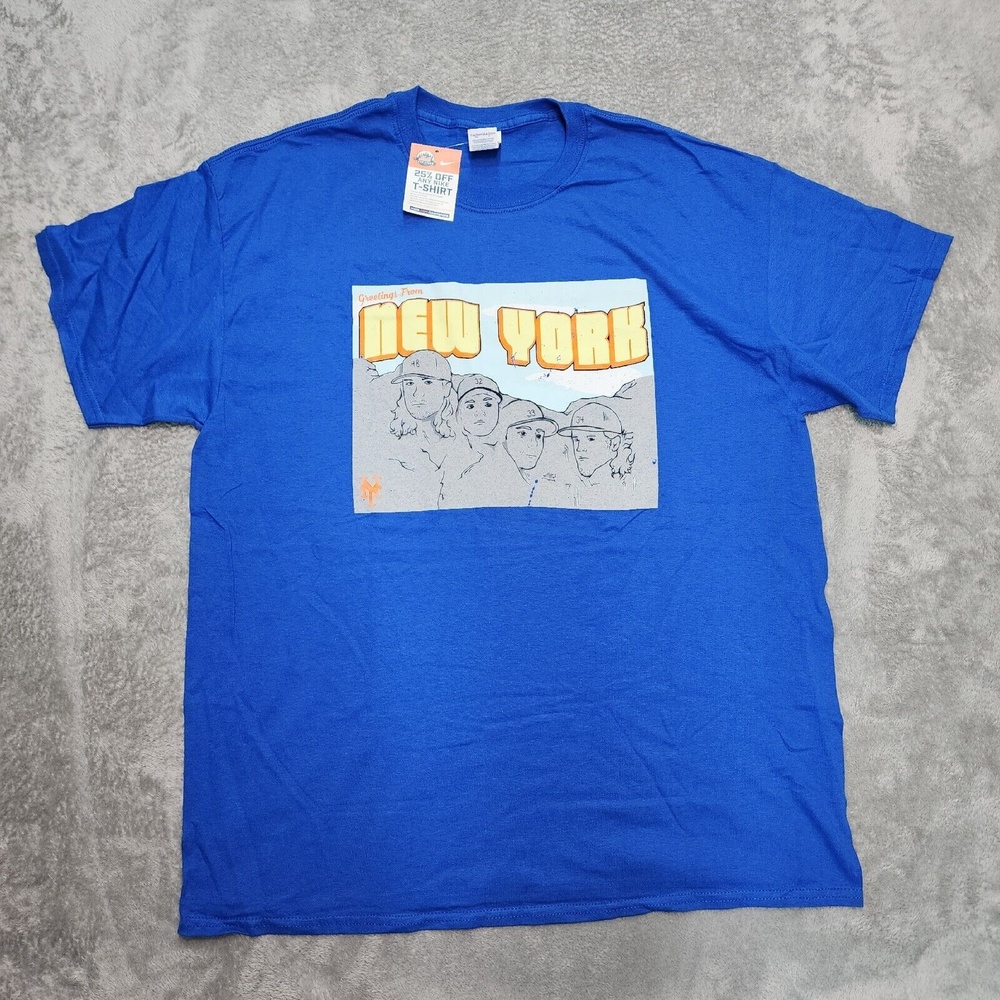 New York Mets Mount Rushmore Gildan Shirt Size XL MLB, Baseball Greats Blue